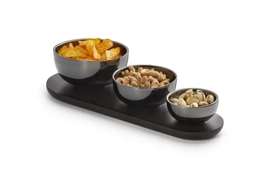 Trio boluri cu tavă din lemn - Philippi