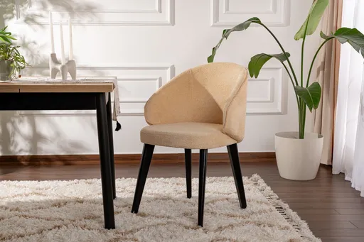 Set scaune 2 piese, Hanah Home, Bentley, Bej/Negru