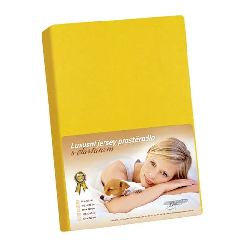 Cearșaf din jersey cu elastan, galben, 180 x 200cm, galben, 180 x 200 cm