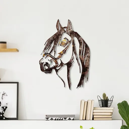 Decoratiune de perete, Horse, 38 x 53 cm, Multicolor