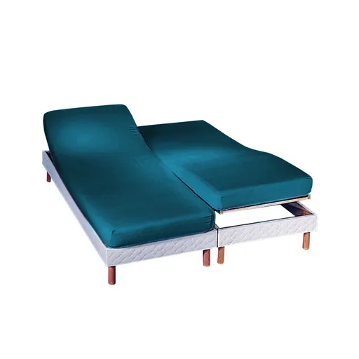 Cearșaf cu elastic în culoare uni pentru pat reglabil, flanel, adâncime colț 26 cm