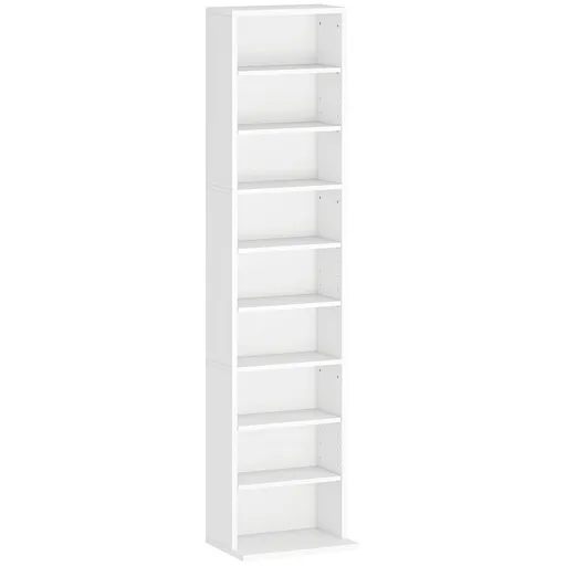 HOMCOM Unitate de Stocare pentru 260 de CD-uri/120 de DVD-uri - Alb | Aosom Romania