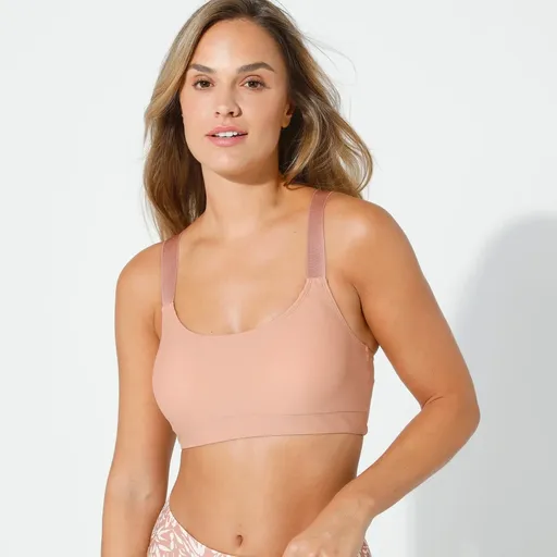 Sutien sport bolero monocrom din microfibră, fără sârmă