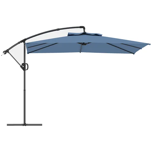 Outsunny Umbrelă de Soare Suspendată cu Rotire la 360°, Mâner cu Manivelă și Înclinare, 300x325x230 cm, Kaki | Aosom Romania