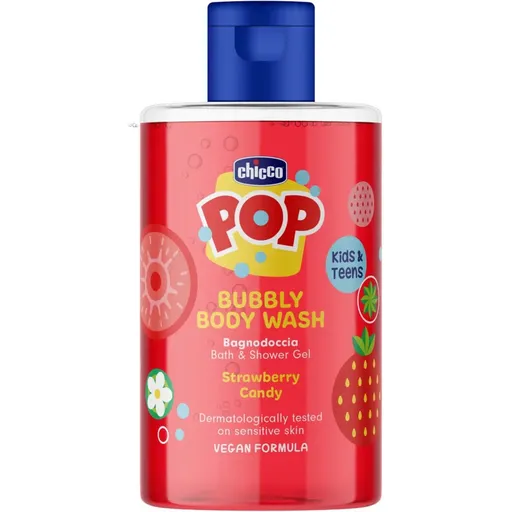 Chicco Pop Bubbly Body Wash gel de dus si baie pentru copii Strawberry Candy 300 ml