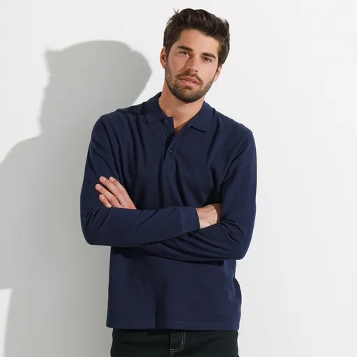 Tricou polo cu mânecă lungă, culoare uni