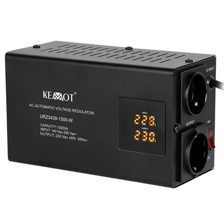 Stabilizator de tensiune cu relee 1500VA / 1050W, prindere in perete, KEMOT URZ3439-1500