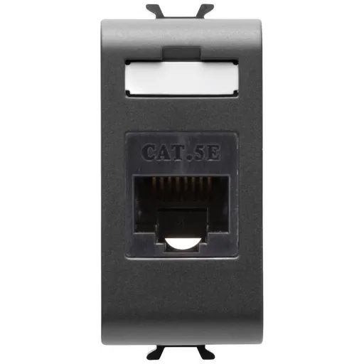 Priza date RJ45 CAT5E 1 modul Gewiss Chorus GW12421, negru satin