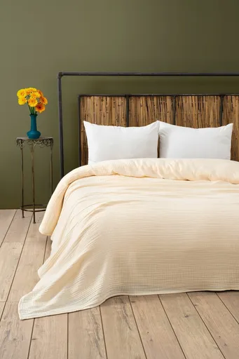 Cuvertura matlasata dubla, L'essentiel Maison, Muslin, Ecru