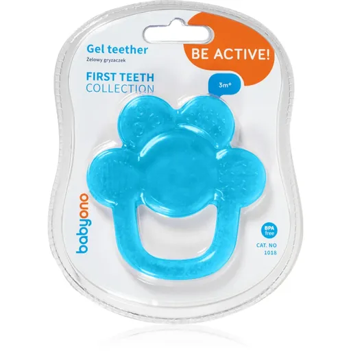 BabyOno Be Active Gel Teether jucărie pentru dentiție Flower Blue 1 buc