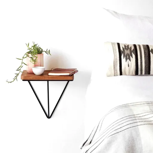 Raft de perete, Hanah Home, Wr037, 33x33x28 cm, Nuc / Negru