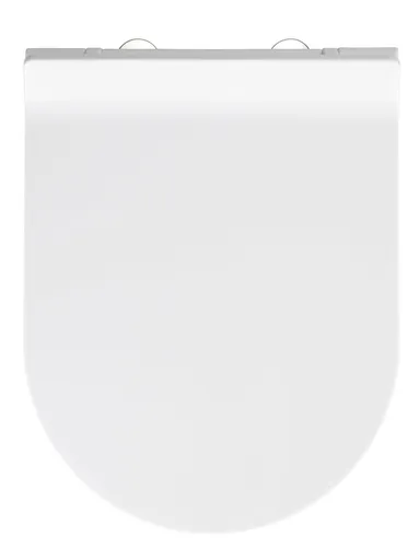 Capac de toaleta cu sistem automat de coborare, Wenko, Habos, 36 x 46 cm, termoplastic/inox, alb