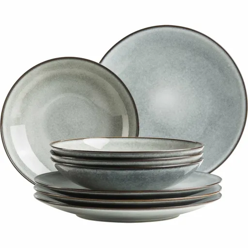 Mäser Set de farfurii adânci și plate, 8 bucăți SMOKY'S – verde, verde