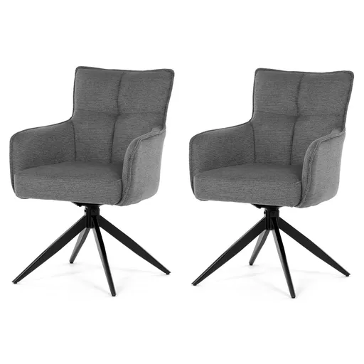 Set de scaune de sufragerie cu mecanism deîntoarcere DCH-P3170 GREY2, 2 buc., gri