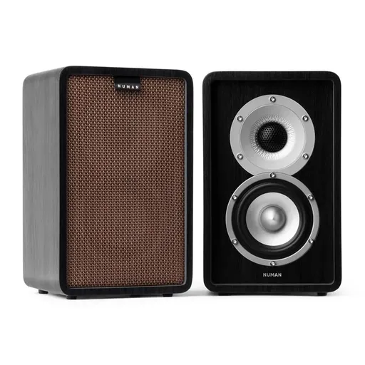 Numan RETROSPECTIVE 1979 S -. Două difuzoare cu perete / raft boxe spate pereche de nuc maro Capac incl