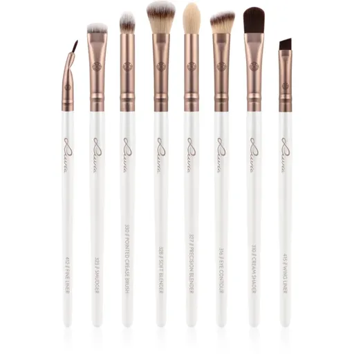 Luvia Cosmetics Prime Vegan All Eye Want set perii machiaj pentru ochi Pearl White / Metallic Coffee Brown