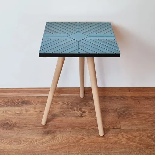 Masuta, Hanah Home, Shp362, 35x42x35 cm, Albastru/Negru