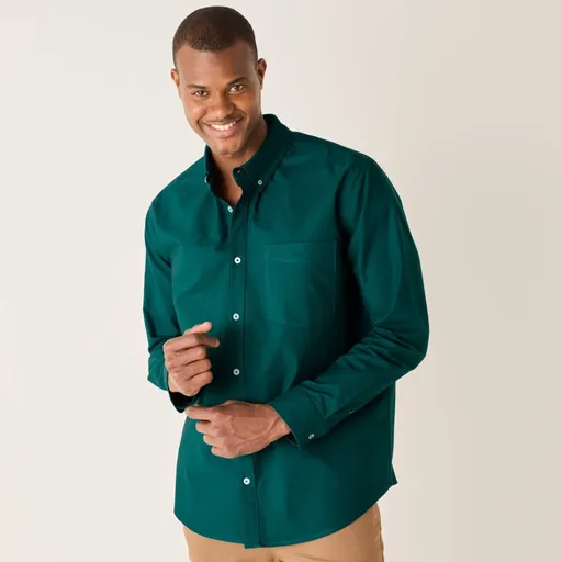 Cămașă simplă cu mânecă lungă, material Oxford