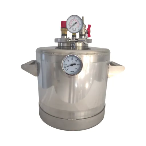 Autoclav Inox, 20L ,pentru fabricarea conservelor cu manometru,termometru si supapa automata 6 Bari
