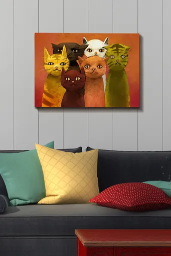 Tablou decorativ, Kanvas Tablo (50 x 70), Cadru: 100% LEMN (grosime: 3 cm), Multicolor