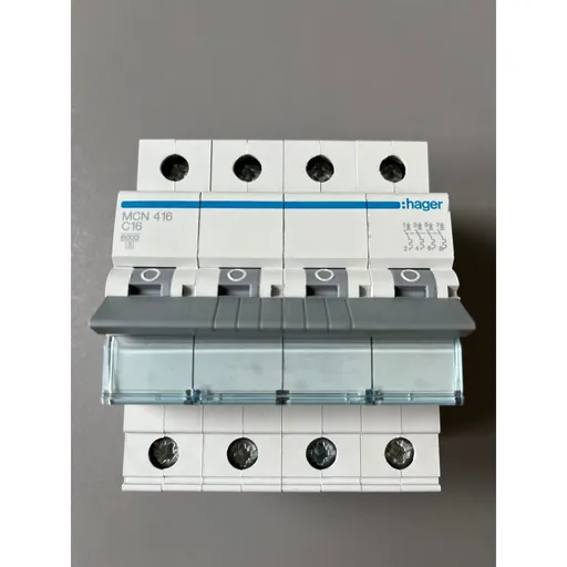 Siguranta automata 4P, 16A, 6kA, curba C Hager MCN416