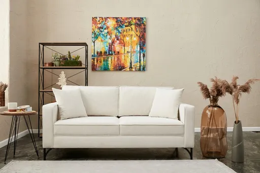 Canapea 2 locuri, Atelier del Sofa, 825BLC2792, Crem/Negru