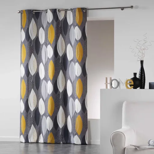 Cortină cu imprimeu de frunze