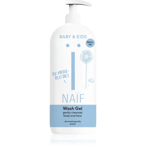 Naif Baby & Kids Wash Gel gel pentru spălarea și curățarea copiilor și a bebelușilor corp si fata Refill Me 500 ml