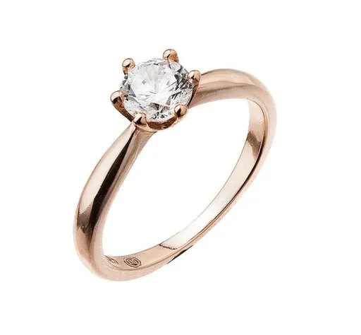 Evolution Group - Pavona Inel de logodnă placat cu aur cu un cristal fin de zirconiu 15014.1 52 mm