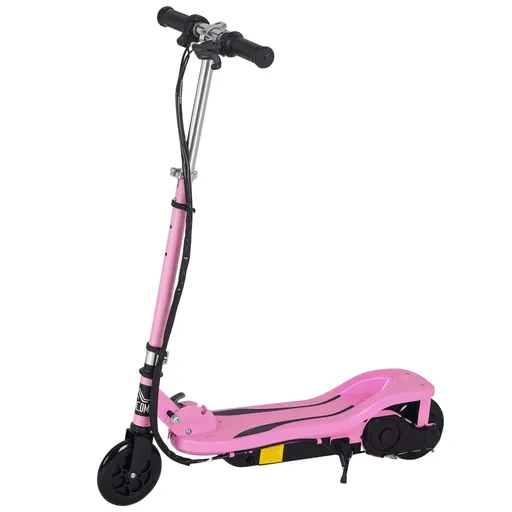 HOMCOM Scuter Electric Pliabil pentru Copii de 7-14 Ani Máx. 50 kg Scooter cu Viteză Max. 12 km/h Înălțime Ajustabilă Buton Pornire și Frâne 75x36x82-