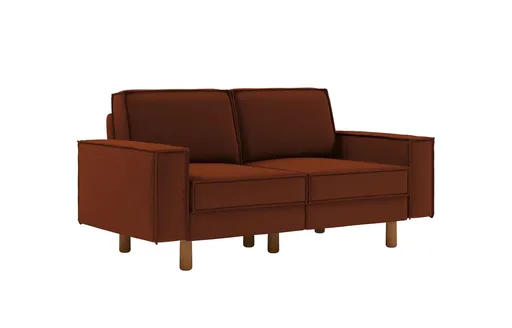 Canapea 2 locuri, Atelier del Sofa, 918CMF1218, Otel, Roșu de țiglă / Nuc