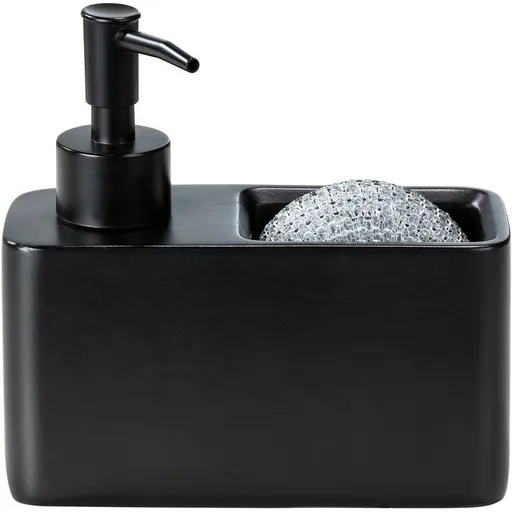 Dozator de detergent cu spațiu pentru burete Wenko Resa, negru, , negru