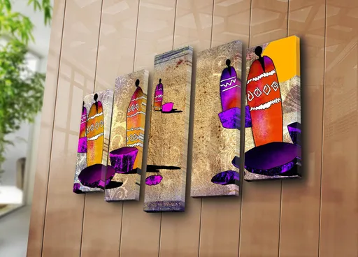 Tablou decorativ, 5PATK-240, 19 x 70 cm, Multicolor