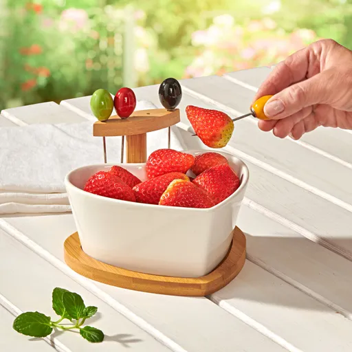 Bol cu tavă din lemn „Heart”