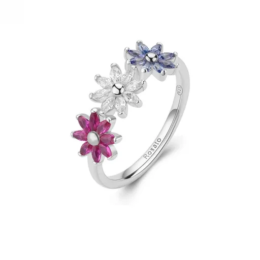 Rosato Inel floare din argint cu zirconiu cubic Gaia RZGA81 58 mm