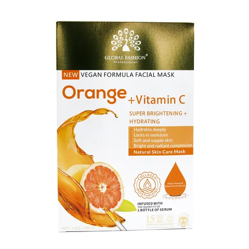 Masca Faciala Portocala + Vitamina C, Iluminatoare si Hidratanta, 25 ml, 10 bucati