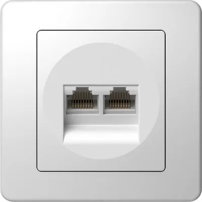 Ekonomik Priza dubla date alb, TEM Modul TEM-KE39PW-B